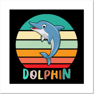 Vintage Retro Dolphin Posters and Art